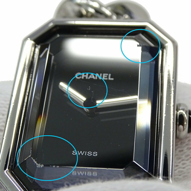 CHANEL 女士 Premiere 腕錶，大號，石英，不鏽鋼，H0452，銀色/黑色，方形鏈條，拋光-13