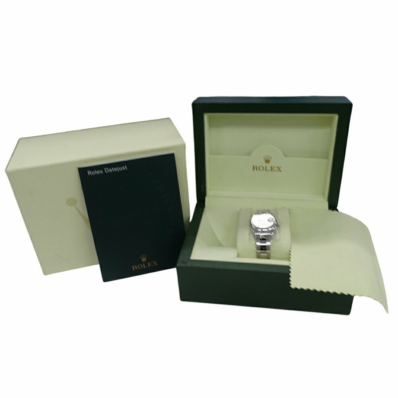 Rolex Datejust 179160 M 編號女士自動腕錶,不鏽鋼,銀色,白色,輪盤紋,拋光-8