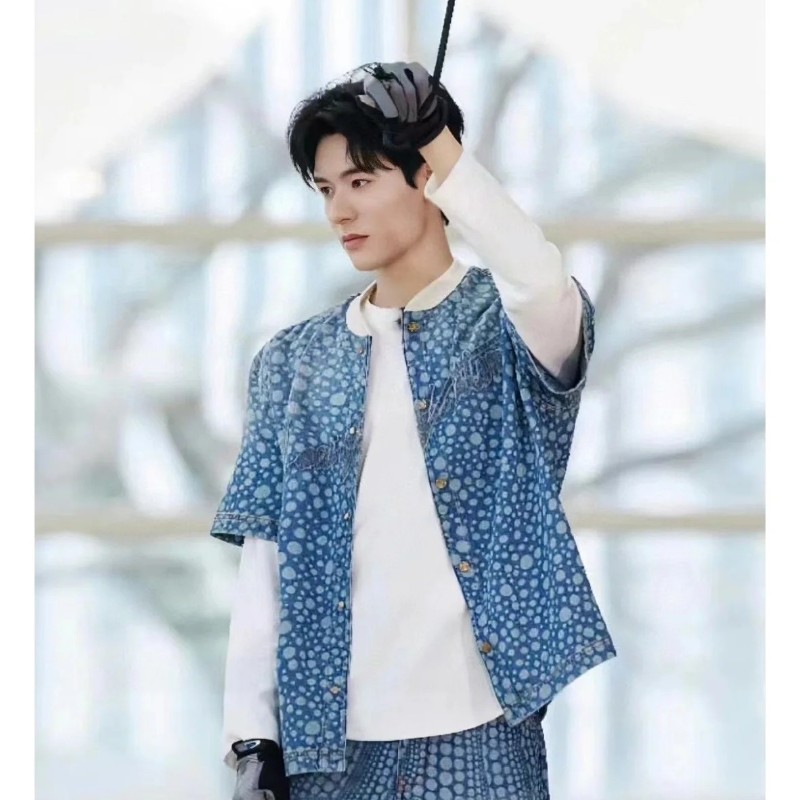 莉亞精品♡LV草間彌生聯名點點牛仔短袖襯衫 尺碼L-1