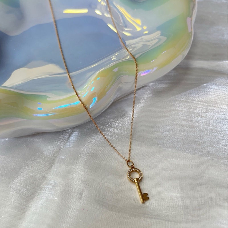 Tiffany 蒂芙尼玫瑰金半鑽鑰匙項鍊 23年香港購證-3