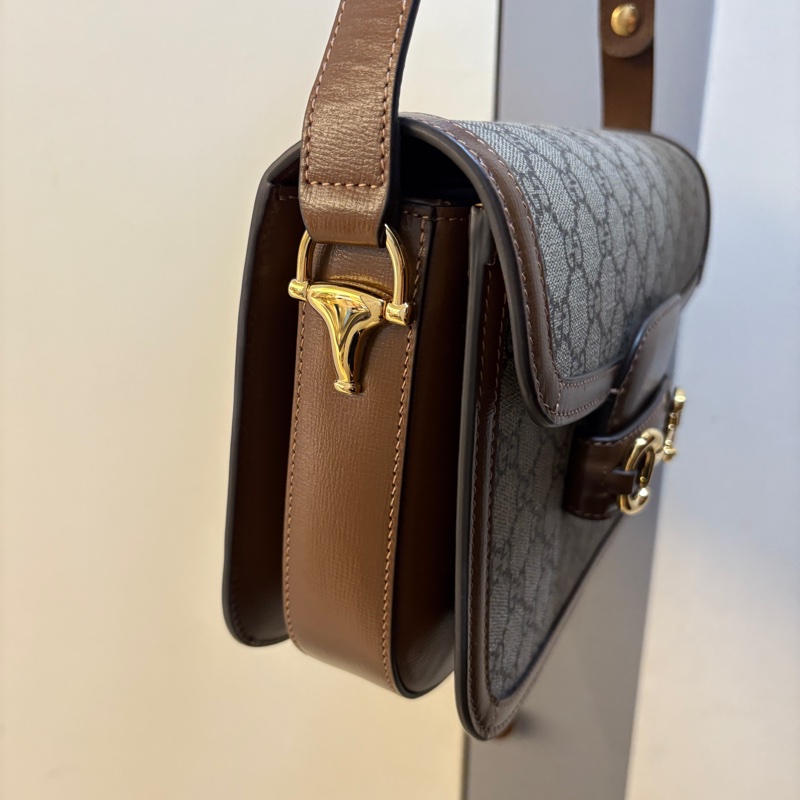 Gucci 1955老花拼棕色小號斜背包-1