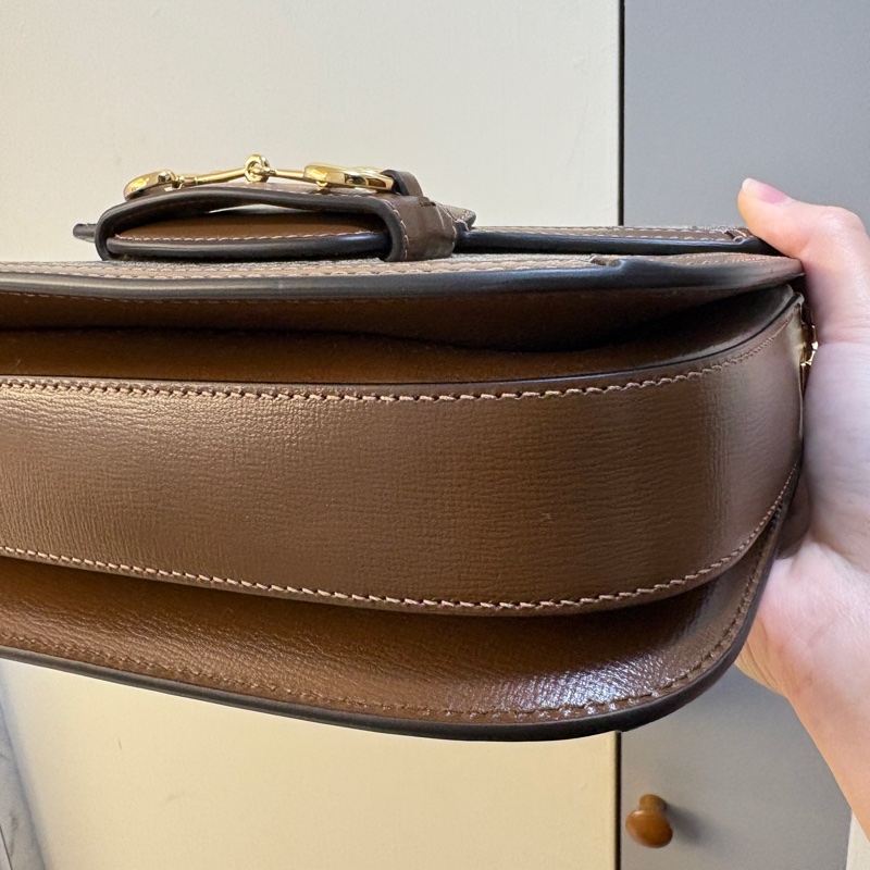 Gucci 1955老花拼棕色小號斜背包-5