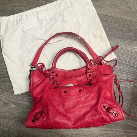Balenciaga le city巴黎世家紅色機車包