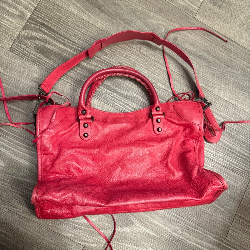 Balenciaga le city巴黎世家紅色機車包-6
