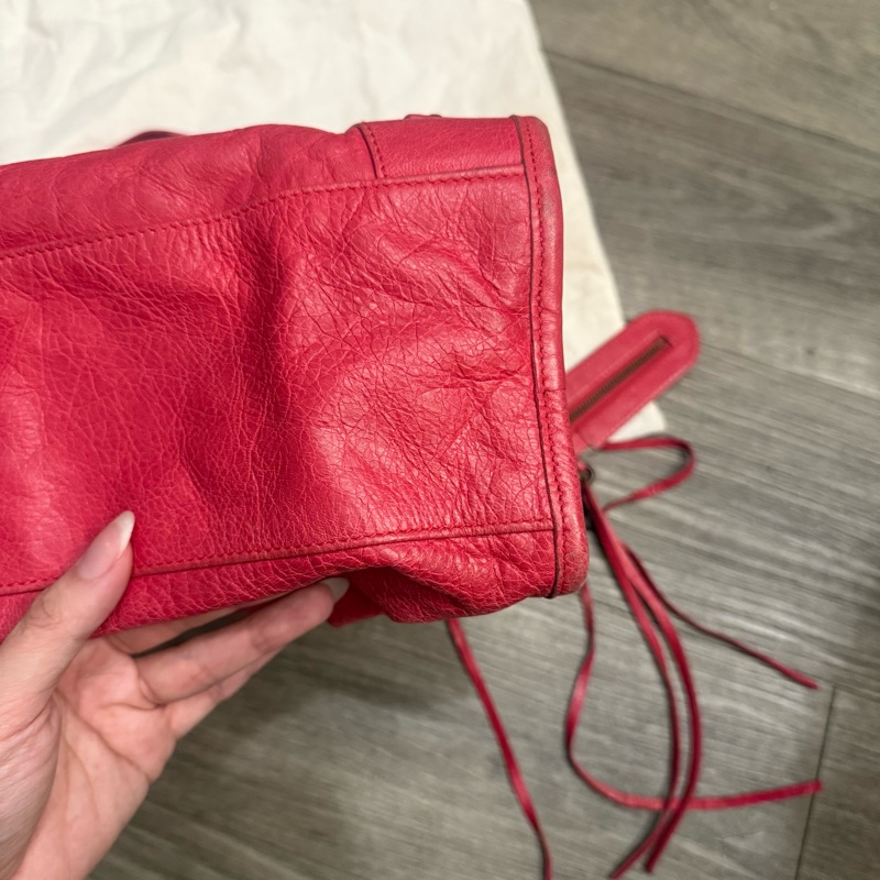 Balenciaga le city巴黎世家紅色機車包-9