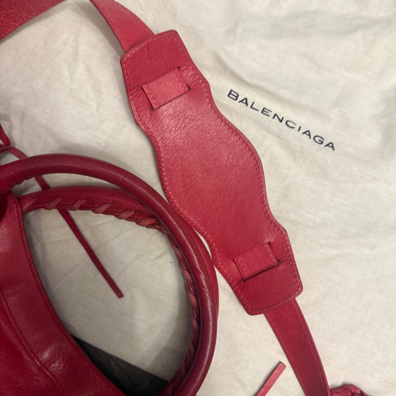 Balenciaga le city巴黎世家紅色機車包-12