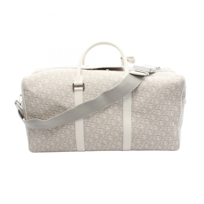 Christian Dior Oblique Travel 2Way 單肩包 90240296 帆布 白色 米色-0