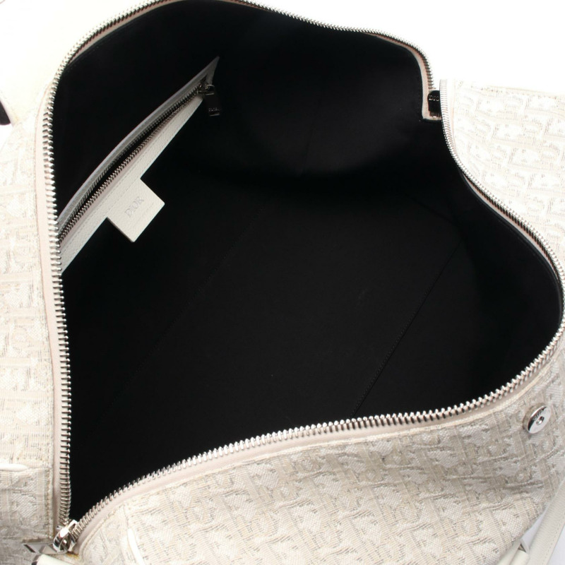 Christian Dior Oblique Travel 2Way 單肩包 90240296 帆布 白色 米色-2