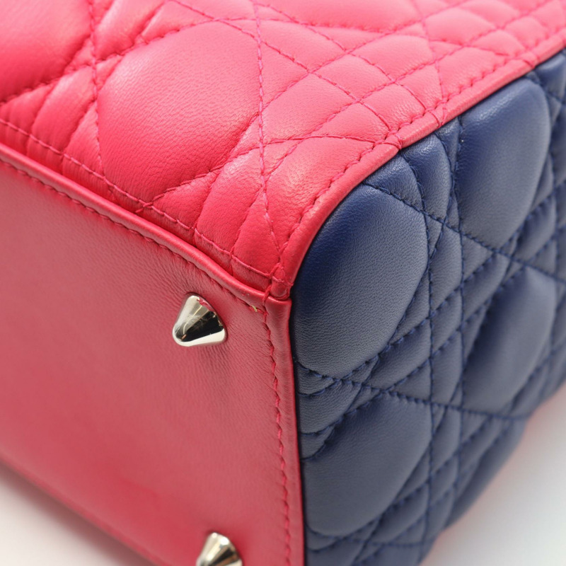 Christian Dior Dior LADY Cannage 2Way 單肩包 手提包 皮革 粉紅色 黃色 藍色-6