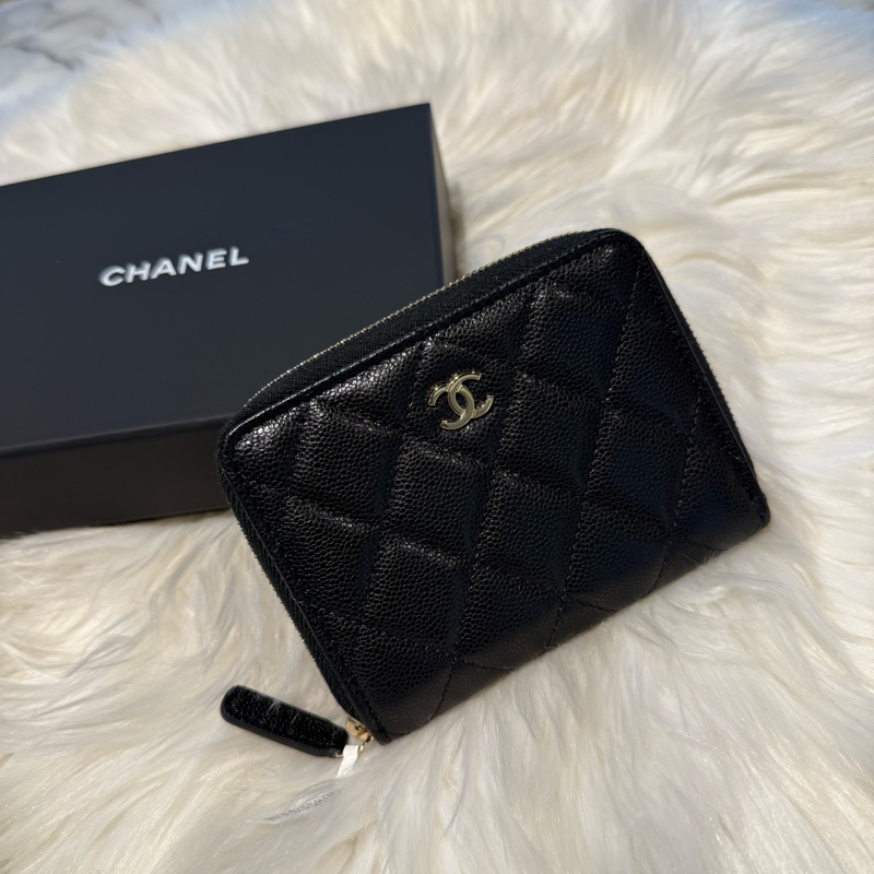 香奈兒 CHANEL 25s 荔枝拉鏈對開短夾-0