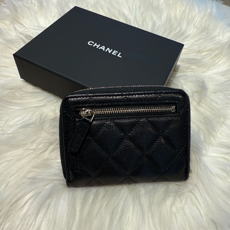 香奈兒 CHANEL 25s 荔枝拉鏈對開短夾-1