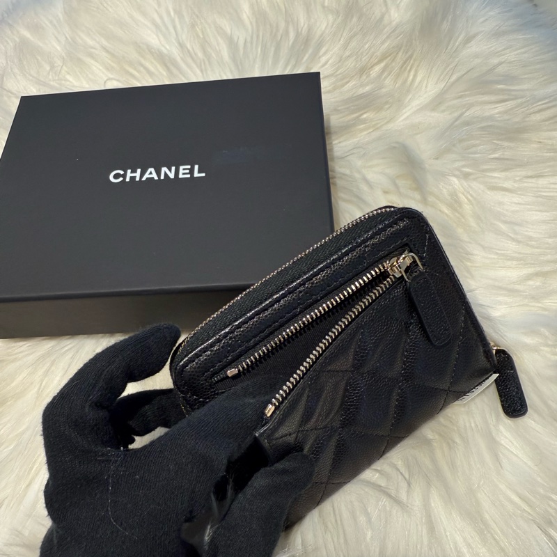 香奈兒 CHANEL 25s 荔枝拉鏈對開短夾-5