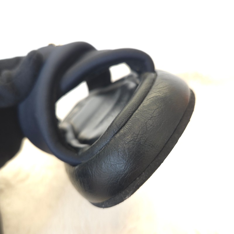 Chanel 交叉厚底拖鞋 黑金 38 二手-13