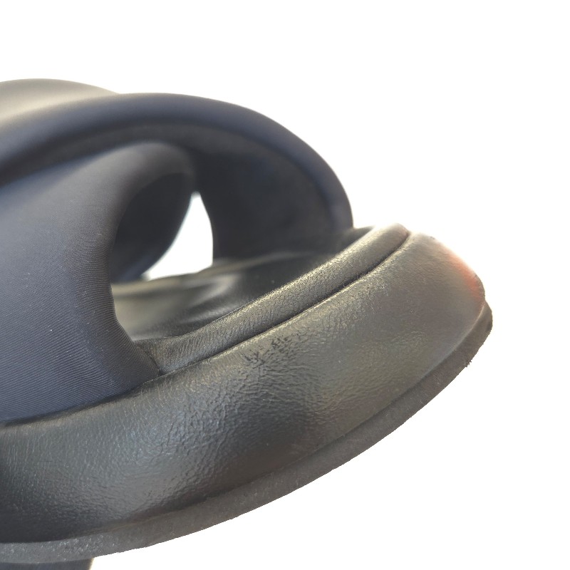 Chanel 交叉厚底拖鞋 黑金 38 二手-14