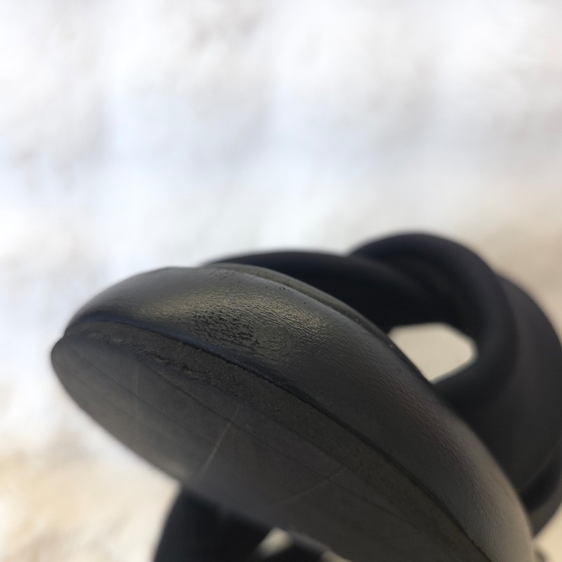 Chanel 交叉厚底拖鞋 黑金 38 二手-15