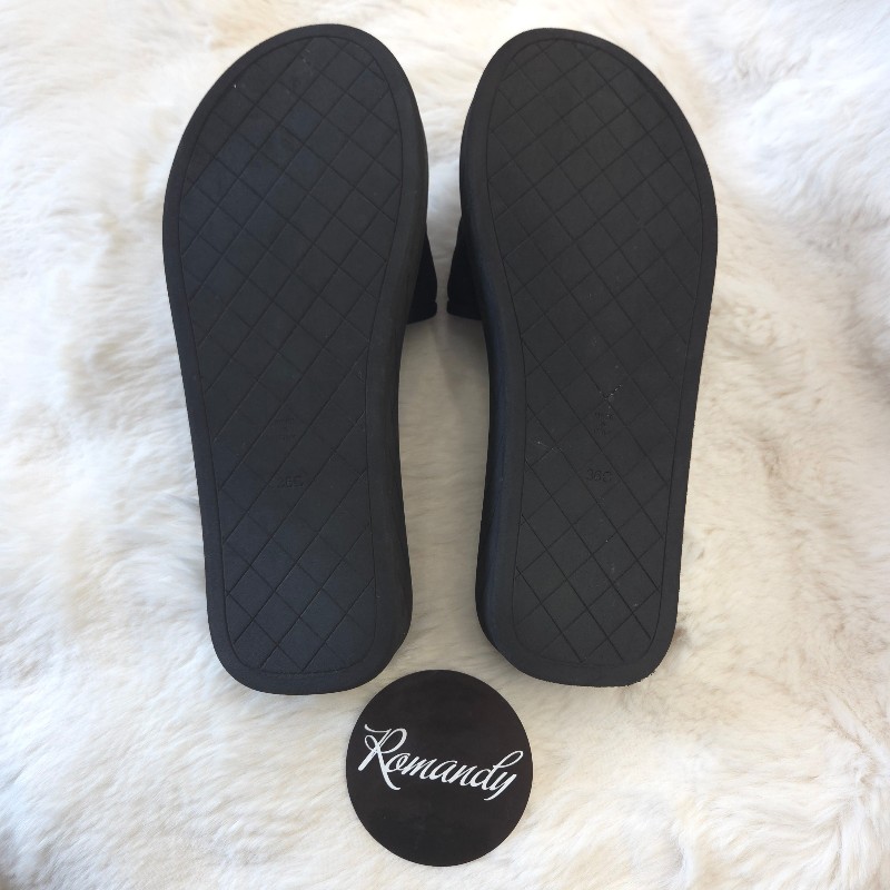 Chanel 絨布厚底拖鞋 36 二手-4