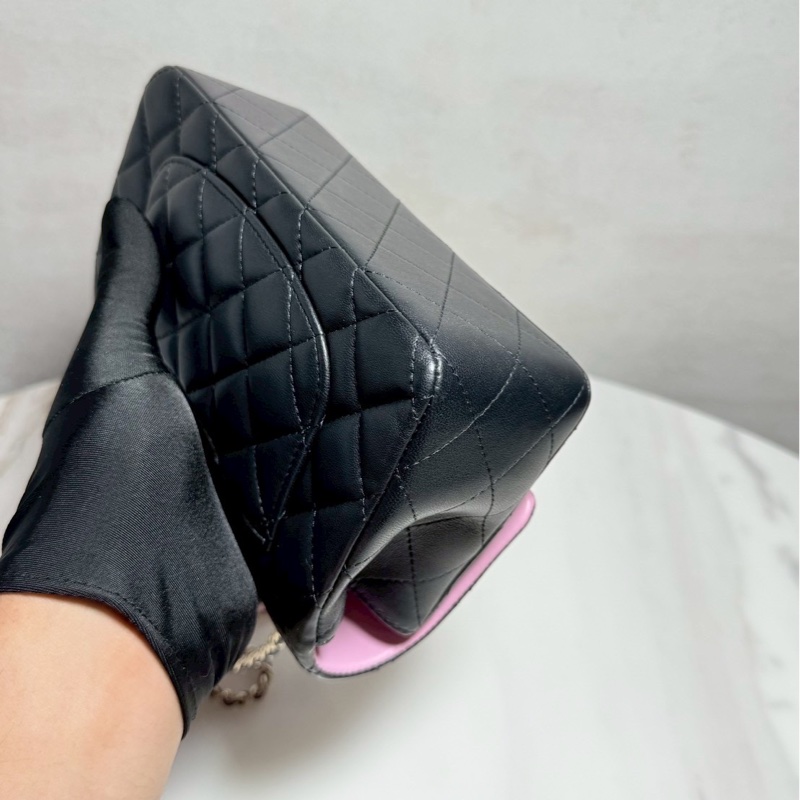 Chanel CF20 Mini Handle 20黑拼粉 晶片款 99新全配-10
