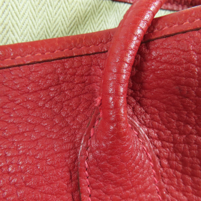 HERMES Negonda Garden Party TPM銀扣手挽袋Q5 Rouge Casaque-17