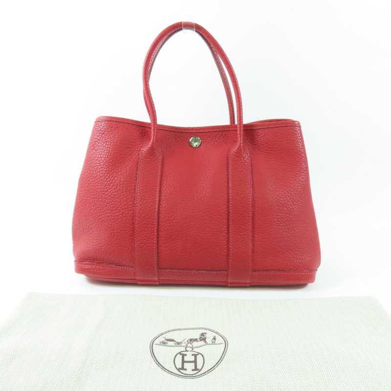 HERMES Negonda Garden Party TPM銀扣手挽袋Q5 Rouge Casaque-23