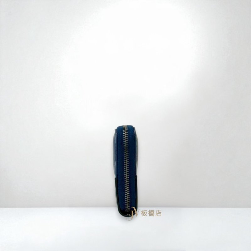 CHANEL皮夾 Wallet深藍色牛皮流浪系列拉鍊中夾-2