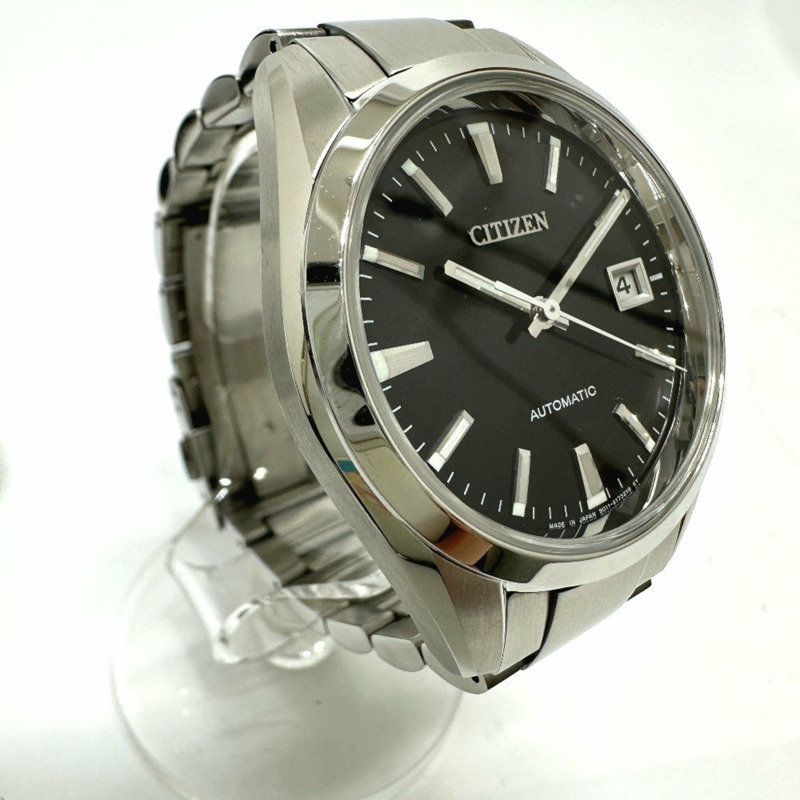 西鐵城 9011-S125804 機械自動日期腕錶，不鏽鋼，男式，銀色，全新-4