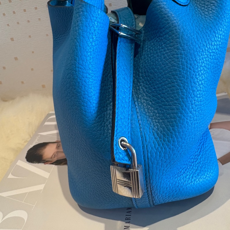 HERMES/愛馬仕 piction18 菜籃子 法國籃色  A刻-5