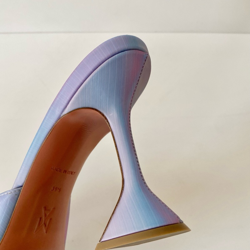 Amina Muaddi 藍紫色 漸層 緞面 水晶 39.5號 高跟鞋-6