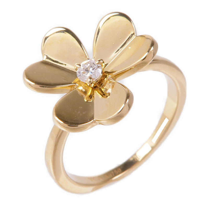 Van Cleef & Arpels 18K黃金Frivole鑽石戒指VCA#56/US#7.5-0