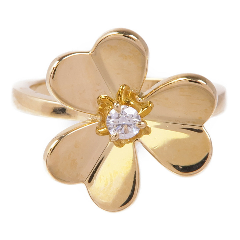 Van Cleef & Arpels 18K黃金Frivole鑽石戒指VCA#56/US#7.5-1