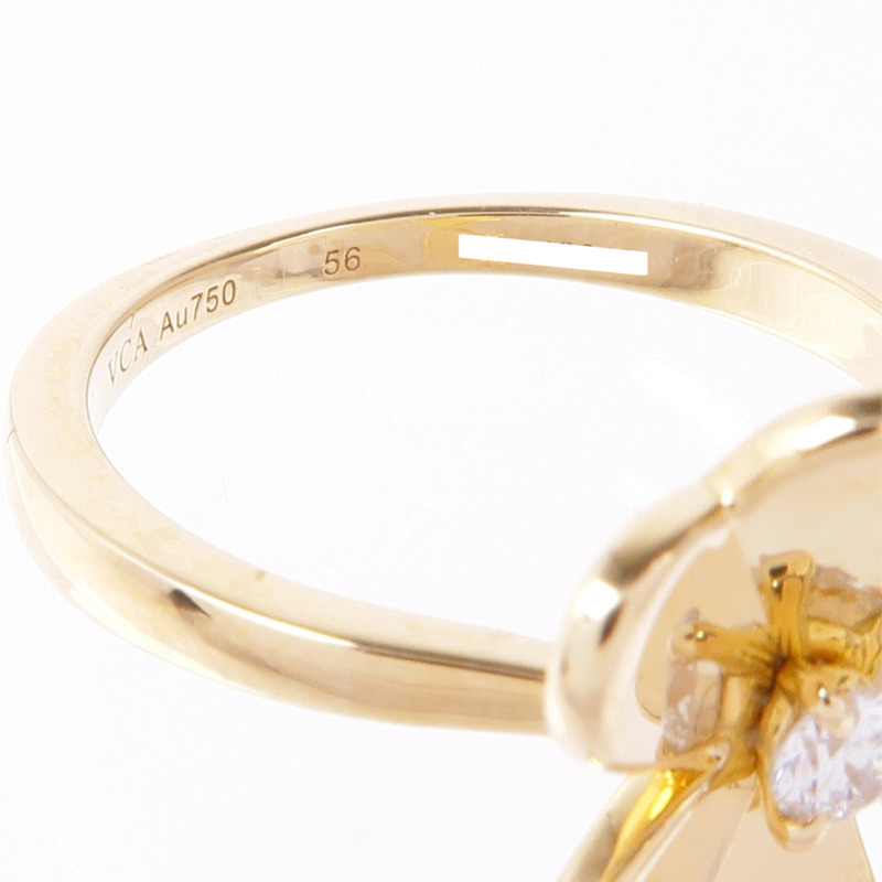 Van Cleef & Arpels 18K黃金Frivole鑽石戒指VCA#56/US#7.5-4