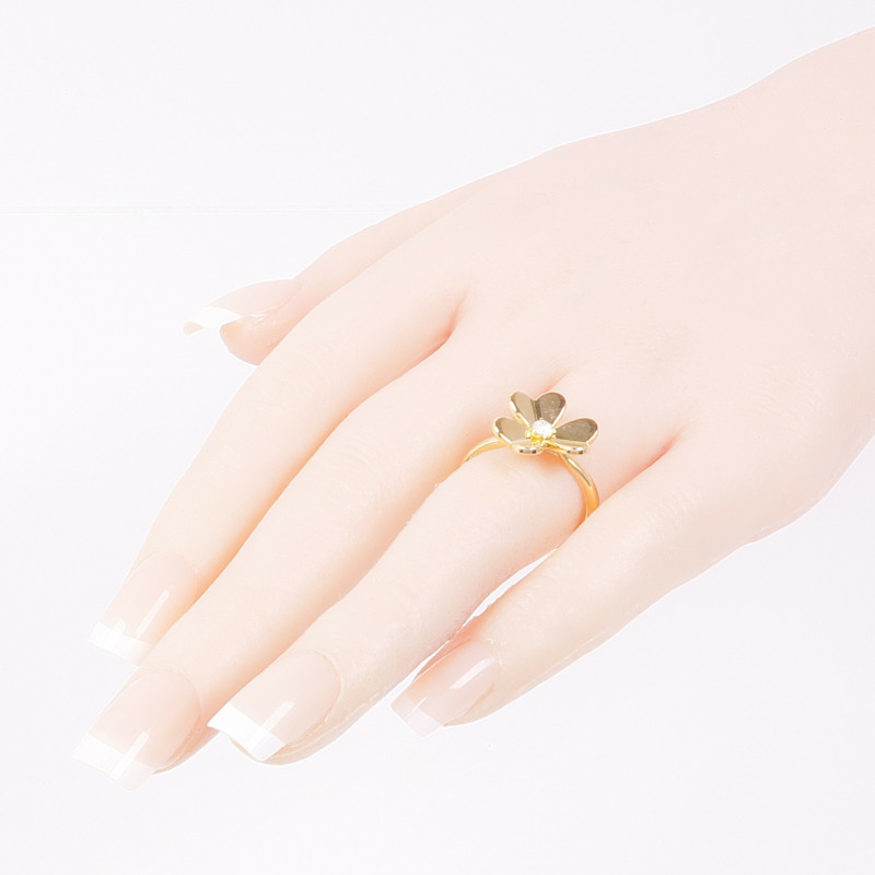 Van Cleef & Arpels 18K黃金Frivole鑽石戒指VCA#56/US#7.5-7