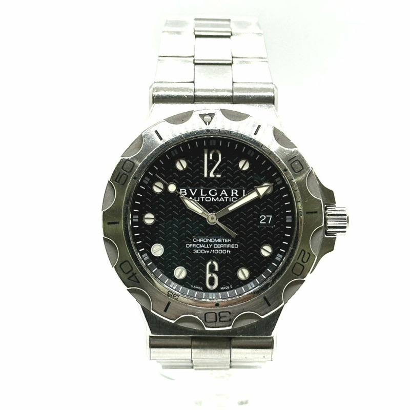 BVLGARI Diagono Scuba Aqua Chronometer DP42SSD 自動日期腕錶,不鏽鋼,男士,銀色-0