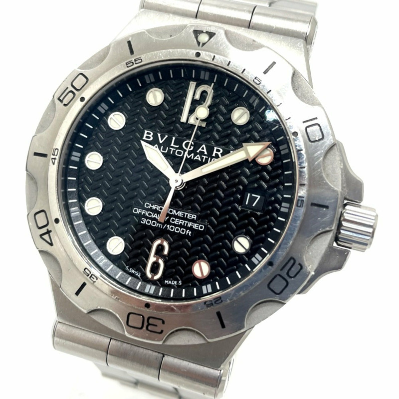BVLGARI Diagono Scuba Aqua Chronometer DP42SSD 自動日期腕錶,不鏽鋼,男士,銀色-4