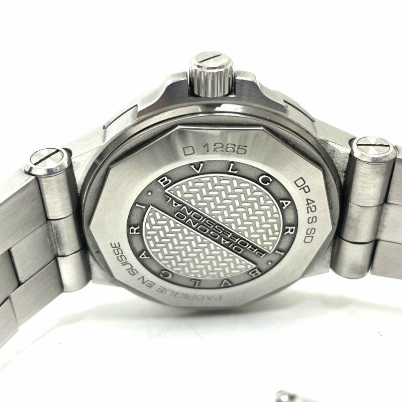 BVLGARI Diagono Scuba Aqua Chronometer DP42SSD 自動日期腕錶,不鏽鋼,男士,銀色-9