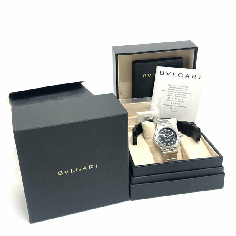 BVLGARI Diagono Scuba Aqua Chronometer DP42SSD 自動日期腕錶,不鏽鋼,男士,銀色-16