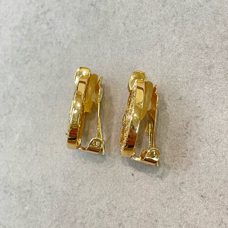 Dior 中古Vintage 水鑽金色耳夾項鏈套裝 XA658-12