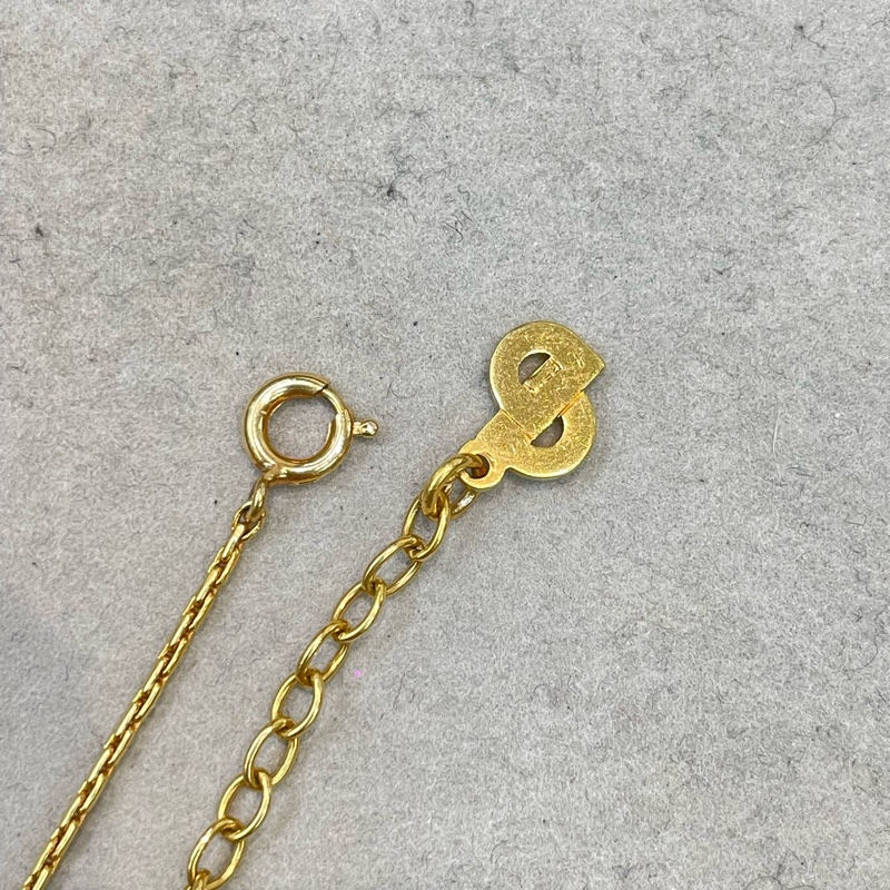 Dior 中古Vintage 水鑽金色耳夾項鏈套裝 XA658-20