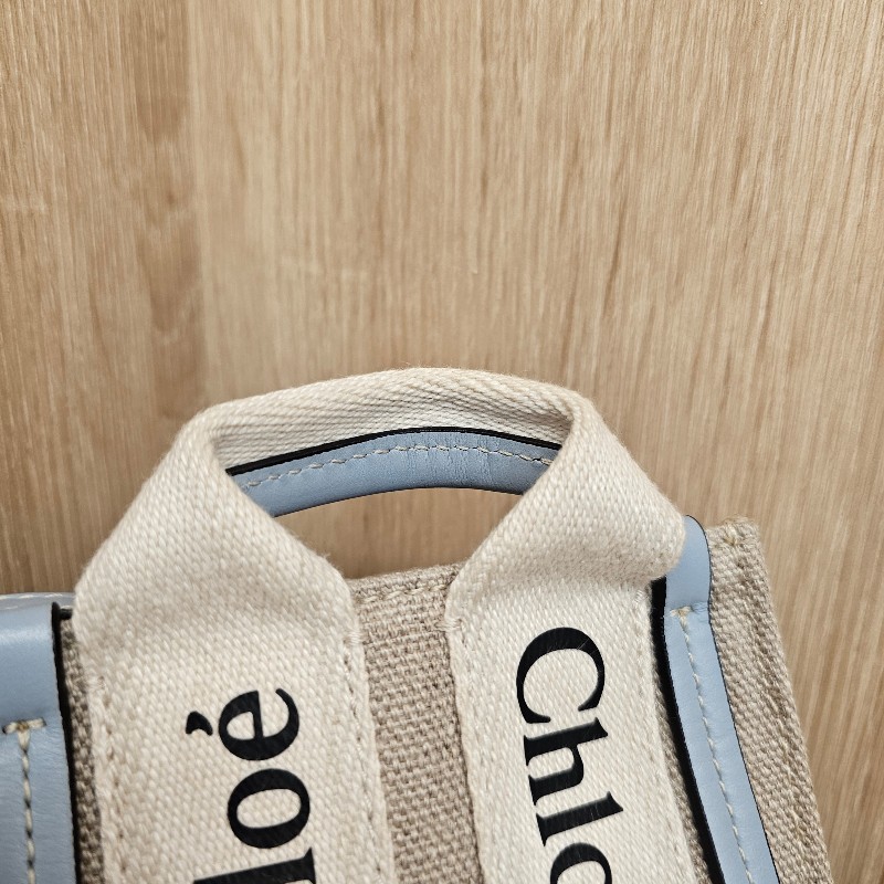 Chloe 帆布淡藍NanoWoody斜背包-6