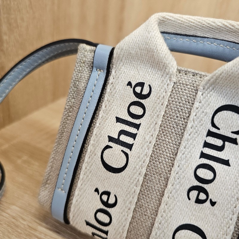 Chloe 帆布淡藍NanoWoody斜背包-10
