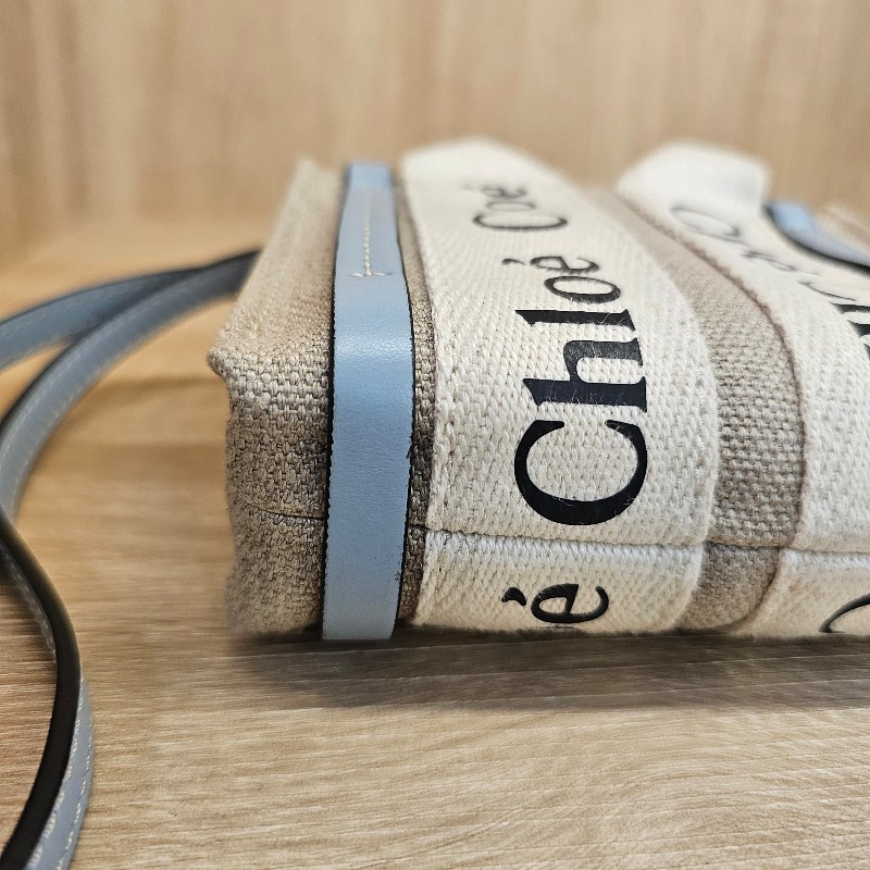 Chloe 帆布淡藍NanoWoody斜背包-17