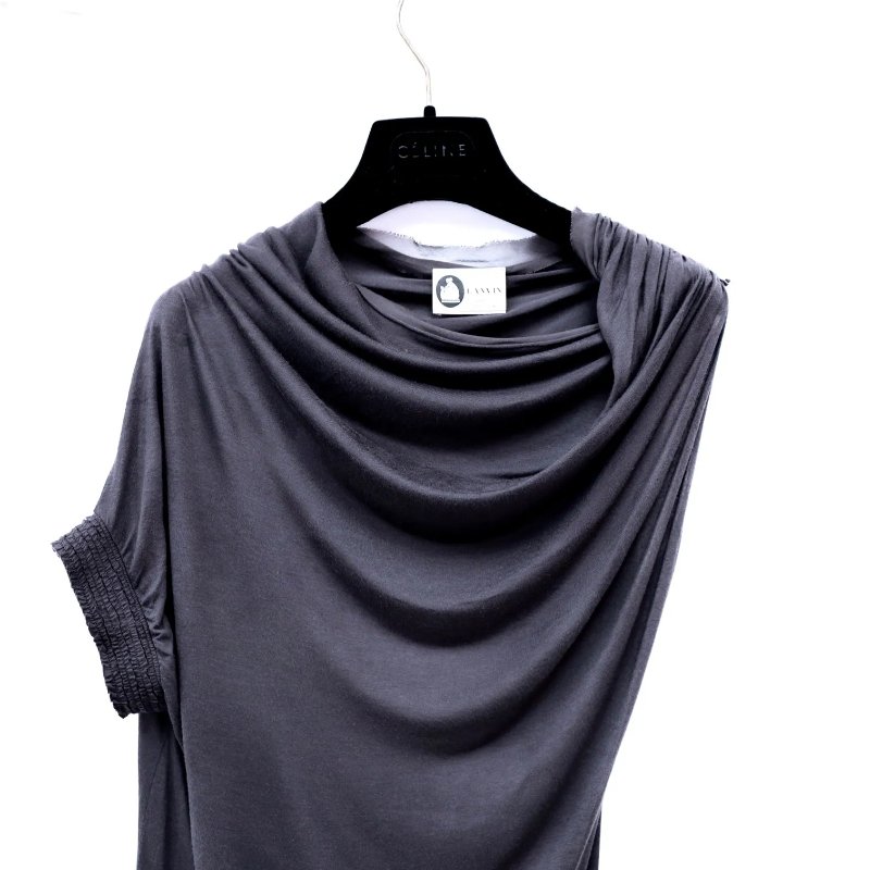 LANVIN 不對稱垂墜單肩連身裙-4