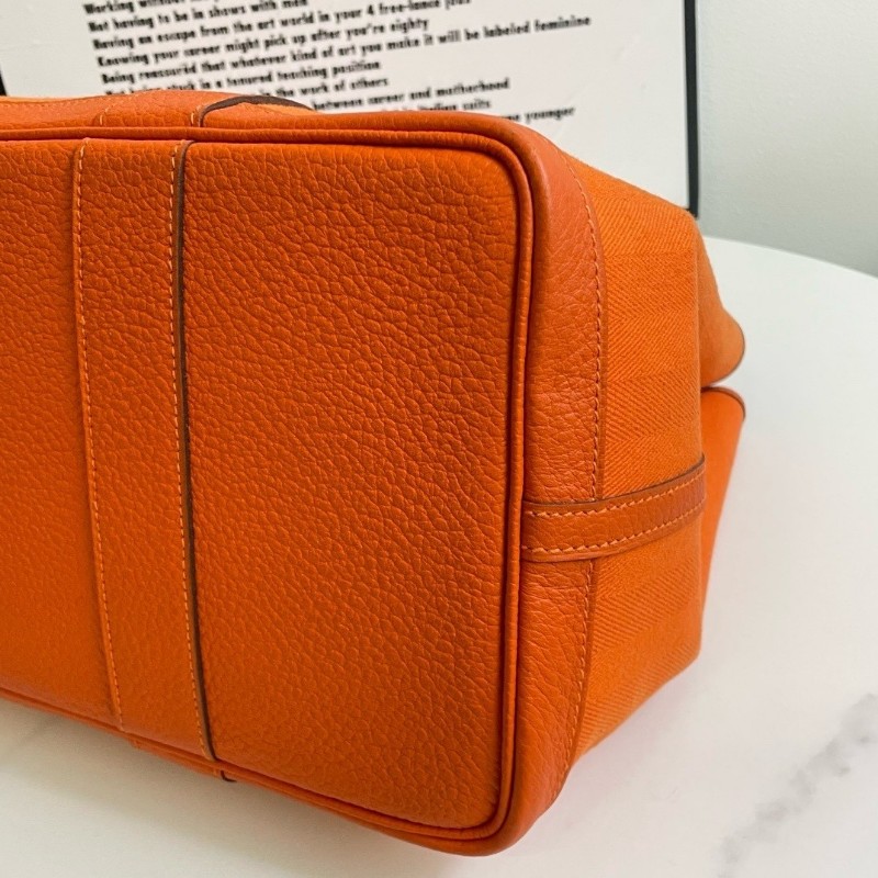 Hermes garden party36 愛馬仕橙 銀扣 框R刻-5