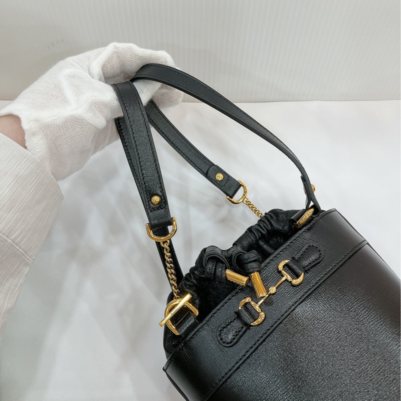 莉亞精品♡Gucci 637115 水桶包黑 全新閒置品-14