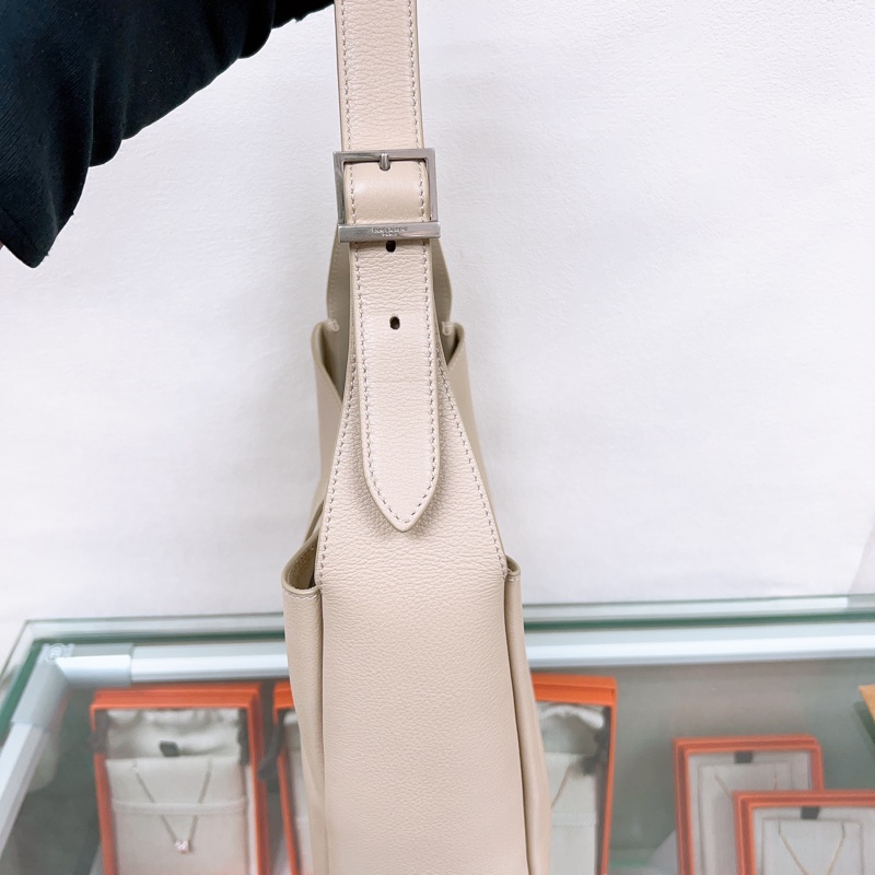 YSL 聖羅蘭 le 5 a 7 hobo 小號淺米灰 淺奶茶 托特/肩背包-3