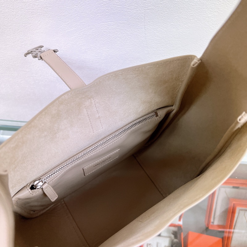 YSL 聖羅蘭 le 5 a 7 hobo 小號淺米灰 淺奶茶 托特/肩背包-10