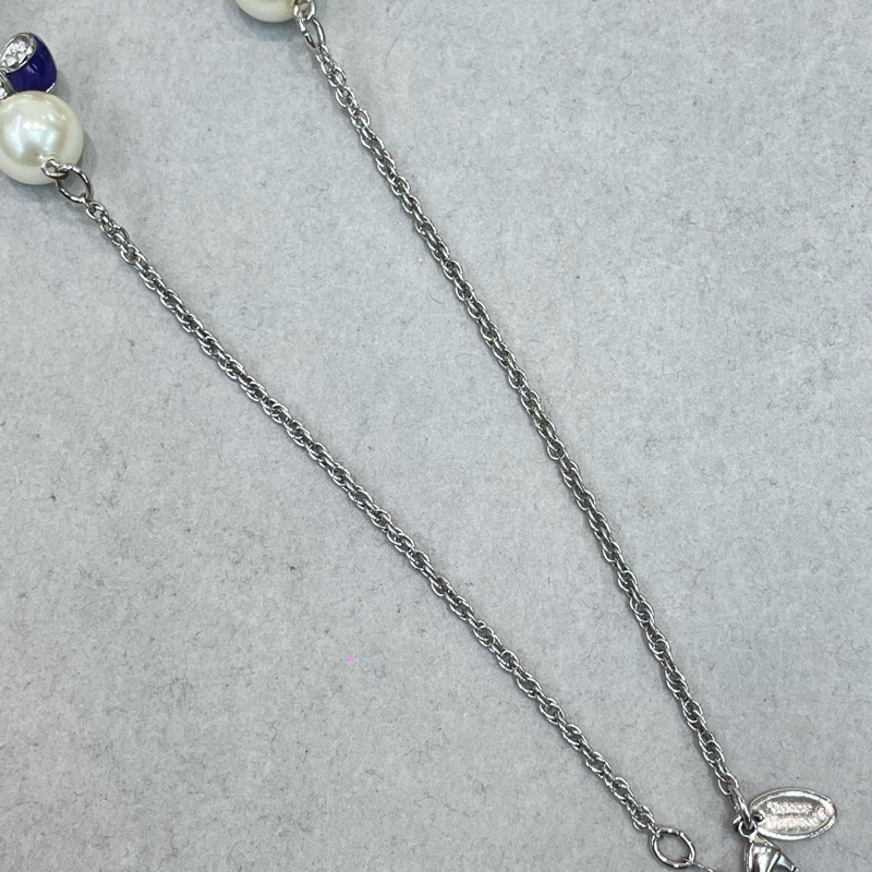 Vivian Westwood 水鑽紫藍蝴蝶珍珠項鏈 XA379-8