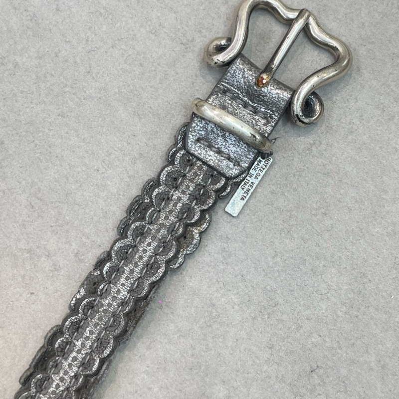 Bottega Veneta 銀灰色真皮手帶 XA080-2