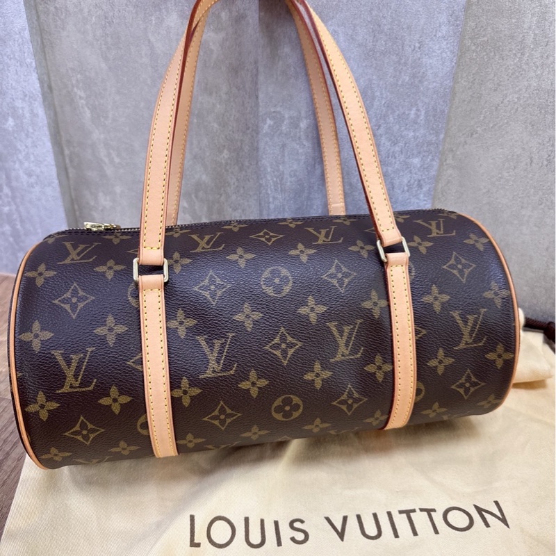 LV 經典老花圓筒巴比龍包-0