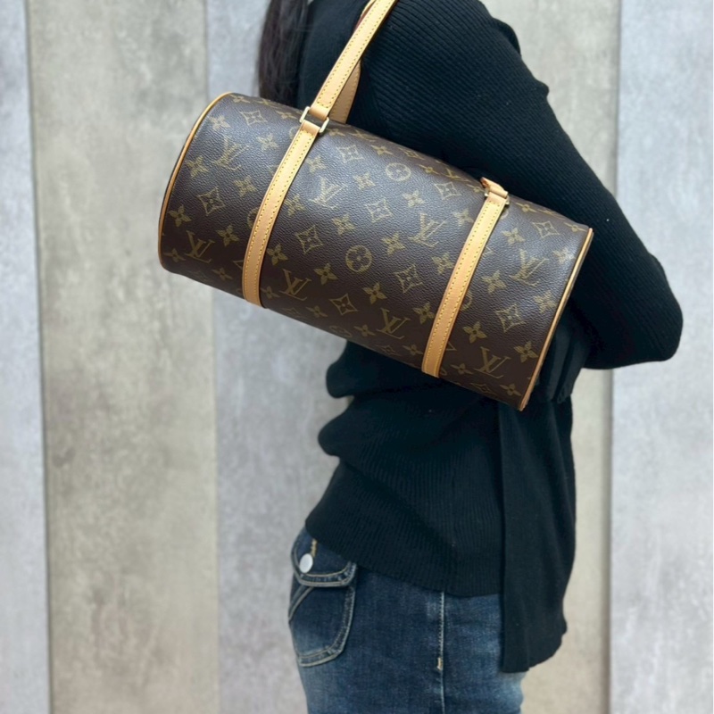 LV 經典老花圓筒巴比龍包-11