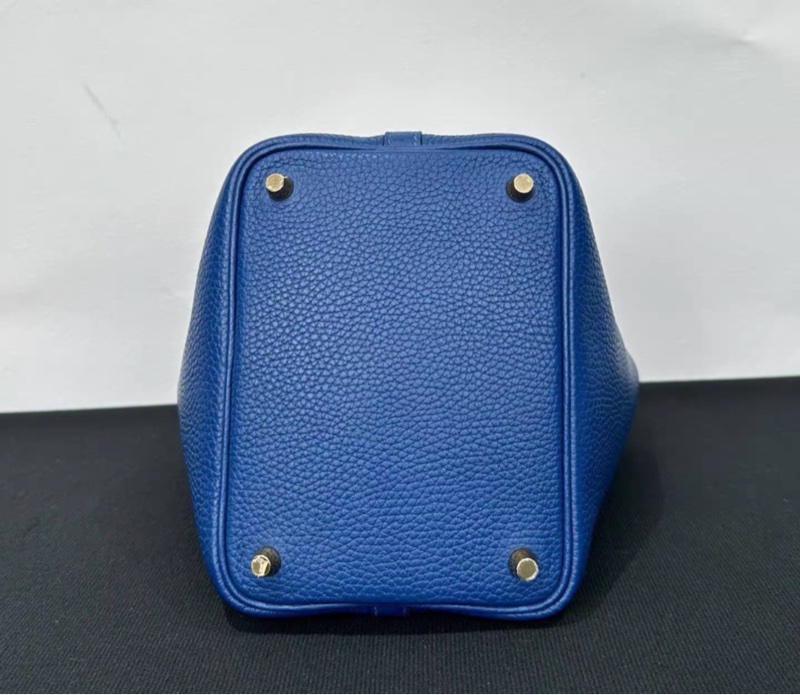 有購證💓 Hermes愛馬仕 菜籃子18 深邃藍金扣 tc皮 B刻-5